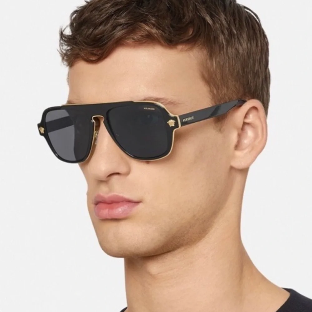 Versace unisex Ve2199 Medusa logo aviator sunglasses NWB - Picture 2 of 8